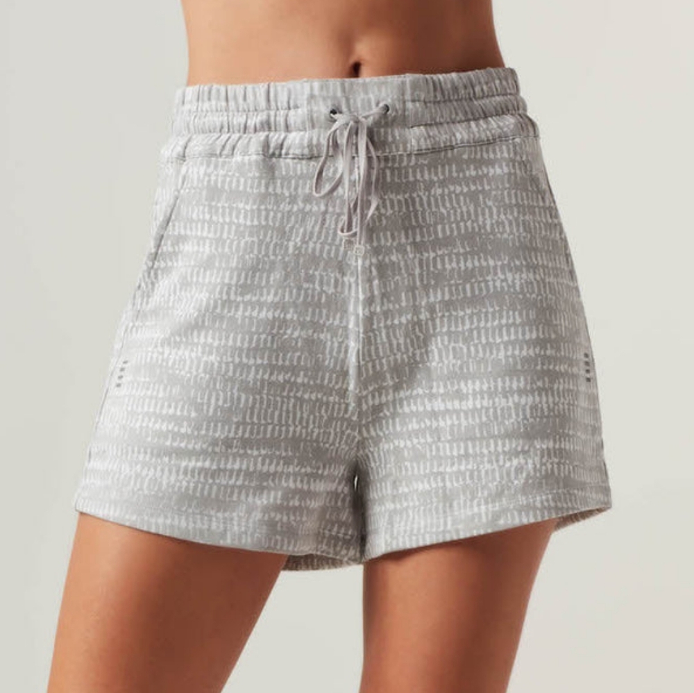 NEW Blanc Noir Luxe Fleece Lounge Shorts Athletic Drawstring Emilia Print - S-M*